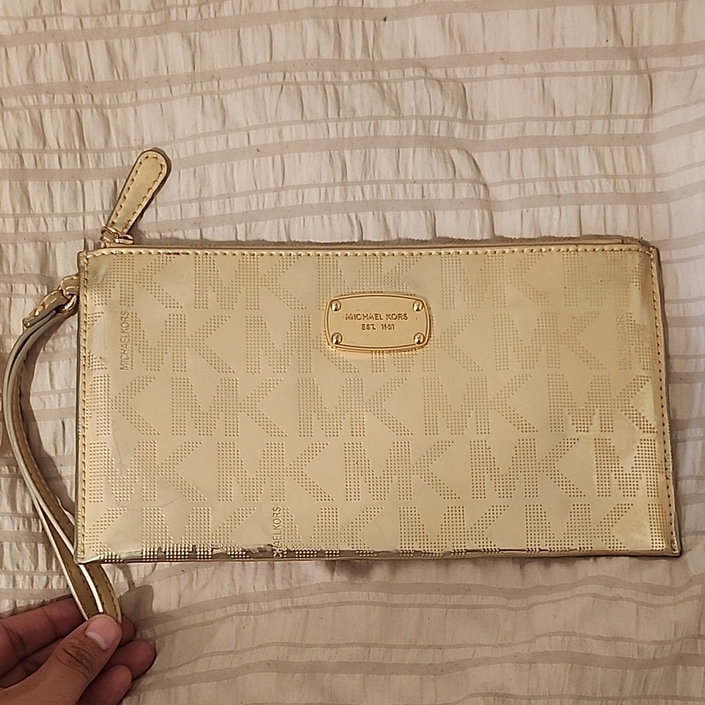 Michael Kors Metallic Gold Wristlet